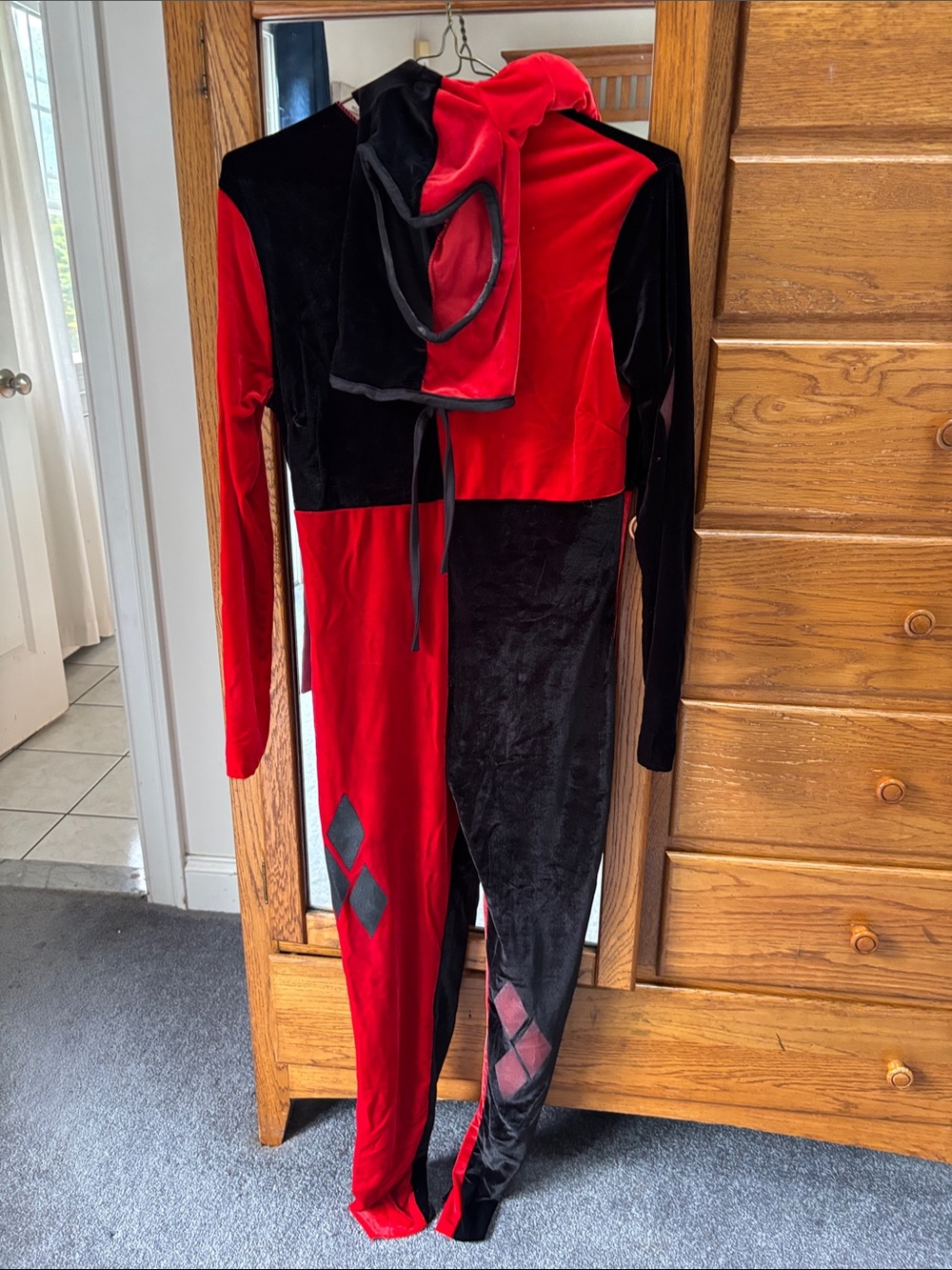 Rubie's Red and Black Harlequin One-Piece Costume
